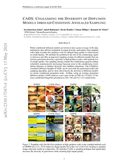 CADS: Unleashing the Diversity of Diffusion Models through
  Condition-Annealed Sampling