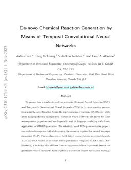 De-novo Chemical Reaction Generation by Means of Temporal Convolutional
  Neural Networks
