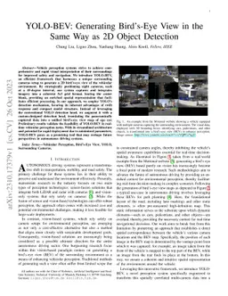 YOLO-BEV: Generating Bird's-Eye View in the Same Way as 2D Object
  Detection