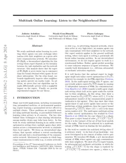Multitask Online Learning: Listen to the Neighborhood Buzz