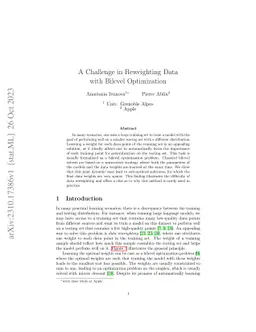 A Challenge in Reweighting Data with Bilevel Optimization