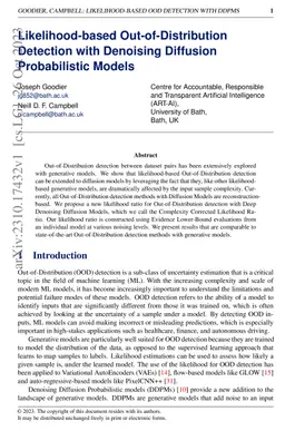 Likelihood-based Out-of-Distribution Detection with Denoising Diffusion
  Probabilistic Models