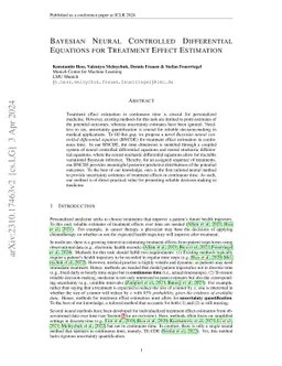 Bayesian Neural Controlled Differential Equations for Treatment Effect
  Estimation