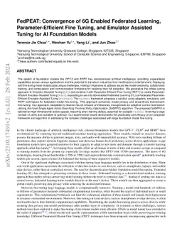 FedPEAT: Convergence of Federated Learning, Parameter-Efficient Fine
  Tuning, and Emulator Assisted Tuning for Artificial Intelligence Foundation
  Models with Mobile Edge Computing
