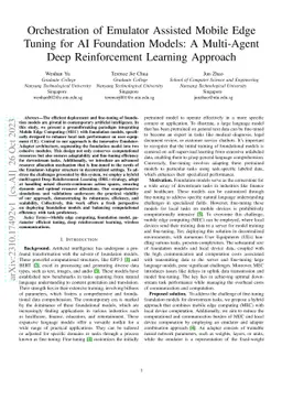 Orchestration of Emulator Assisted Mobile Edge Tuning for AI Foundation
  Models: A Multi-Agent Deep Reinforcement Learning Approach
