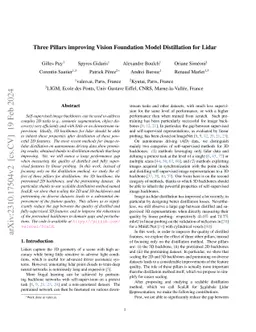 Three Pillars improving Vision Foundation Model Distillation for Lidar