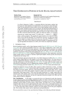 The Expressive Power of Low-Rank Adaptation