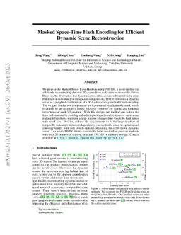 Masked Space-Time Hash Encoding for Efficient Dynamic Scene
  Reconstruction