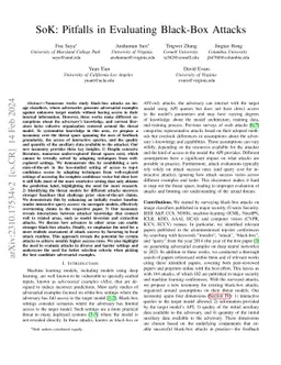 SoK: Pitfalls in Evaluating Black-Box Attacks