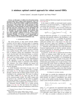 A minimax optimal control approach for robust neural ODEs