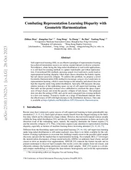 Combating Representation Learning Disparity with Geometric Harmonization