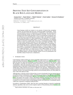 Proving Test Set Contamination in Black Box Language Models