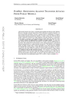 PubDef: Defending Against Transfer Attacks From Public Models