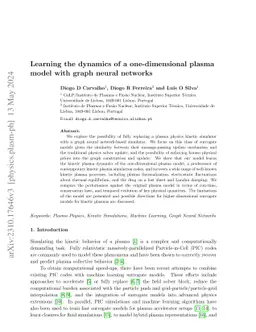Learning the dynamics of a one-dimensional plasma model with graph
  neural networks