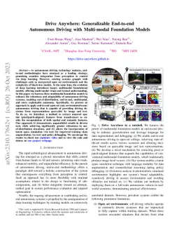 Drive Anywhere: Generalizable End-to-end Autonomous Driving with
  Multi-modal Foundation Models