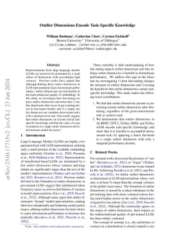 Outlier Dimensions Encode Task-Specific Knowledge