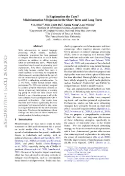 Is Explanation the Cure? Misinformation Mitigation in the Short Term and
  Long Term