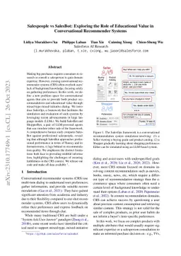 Salespeople vs SalesBot: Exploring the Role of Educational Value in
  Conversational Recommender Systems