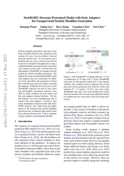 StyleBART: Decorate Pretrained Model with Style Adapters for
  Unsupervised Stylistic Headline Generation