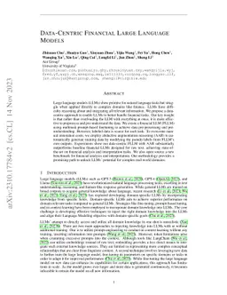 Data-Centric Financial Large Language Models