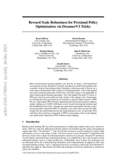 Reward Scale Robustness for Proximal Policy Optimization via DreamerV3
  Tricks