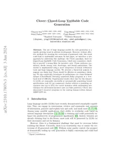 Clover: Closed-Loop Verifiable Code Generation