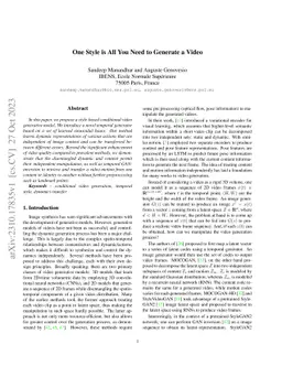 One Style is All you Need to Generate a Video