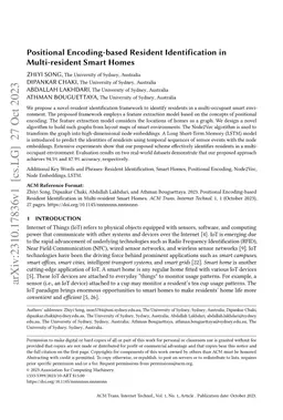 Positional Encoding-based Resident Identification in Multi-resident
  Smart Homes