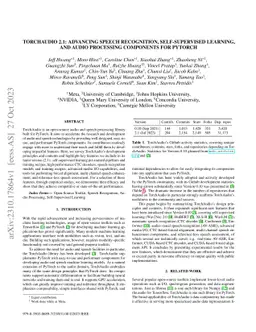 TorchAudio 2.1: Advancing speech recognition, self-supervised learning,
  and audio processing components for PyTorch