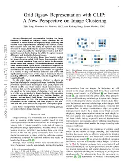 Grid Jigsaw Representation with CLIP: A New Perspective on Image Clustering