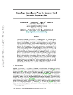 SmooSeg: Smoothness Prior for Unsupervised Semantic Segmentation