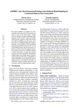 ASPIRO: Any-shot Structured Parsing-error-Induced ReprOmpting for
  Consistent Data-to-Text Generation