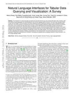Natural Language Interfaces for Tabular Data Querying and Visualization:
  A Survey