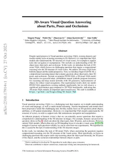 3D-Aware Visual Question Answering about Parts, Poses and Occlusions