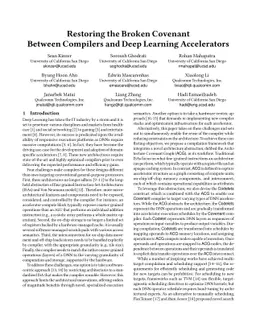 Restoring the Broken Covenant Between Compilers and Deep Learning
  Accelerators