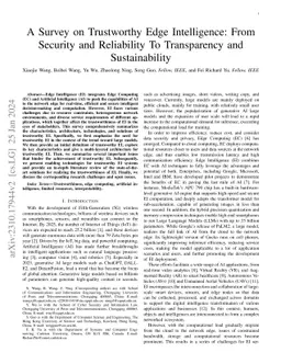 A Survey on Trustworthy Edge Intelligence: From Security and Reliability
  To Transparency and Sustainability