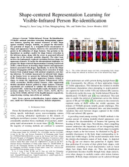 Shape-centered Representation Learning for Visible-Infrared Person Re-identification