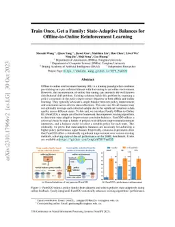 Train Once, Get a Family: State-Adaptive Balances for Offline-to-Online
  Reinforcement Learning