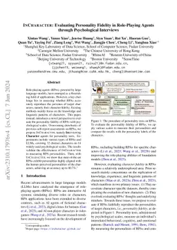 InCharacter: Evaluating Personality Fidelity in Role-Playing Agents
  through Psychological Interviews