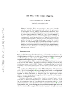 DP-SGD with weight clipping