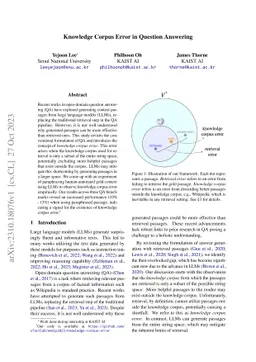 Knowledge Corpus Error in Question Answering