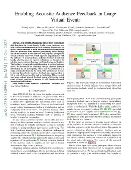Enabling Acoustic Audience Feedback in Large Virtual Events