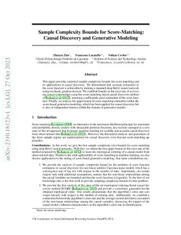Sample Complexity Bounds for Score-Matching: Causal Discovery and
  Generative Modeling