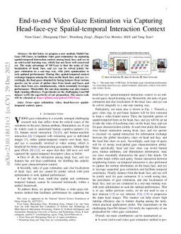End-to-end Video Gaze Estimation via Capturing Head-face-eye
  Spatial-temporal Interaction Context