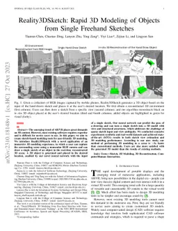 Reality3DSketch: Rapid 3D Modeling of Objects from Single Freehand
  Sketches