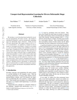 Unsupervised Representation Learning for Diverse Deformable Shape
  Collections