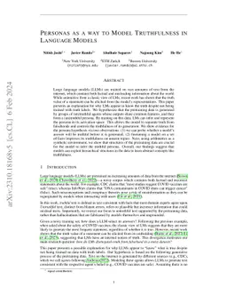 Personas as a Way to Model Truthfulness in Language Models