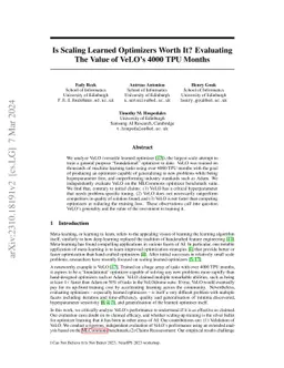 Is Scaling Learned Optimizers Worth It? Evaluating The Value of VeLO's
  4000 TPU Months