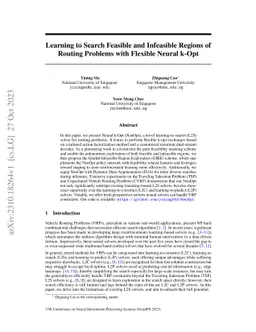 Learning to Search Feasible and Infeasible Regions of Routing Problems
  with Flexible Neural k-Opt