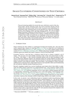 Image Clustering Conditioned on Text Criteria